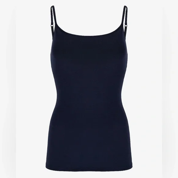 Express Sexy Stretch Cami Bra Tank Top Size Large Navy Blue - Picture 2 of 4